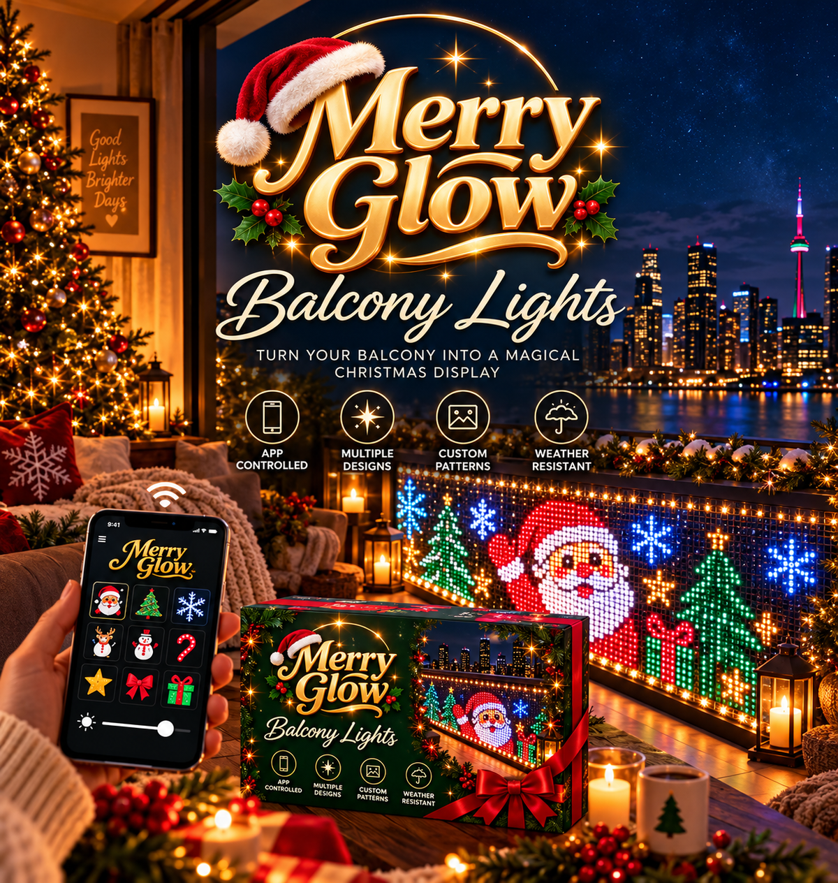 MerryGlow™ Smart LED Curtain Lights
